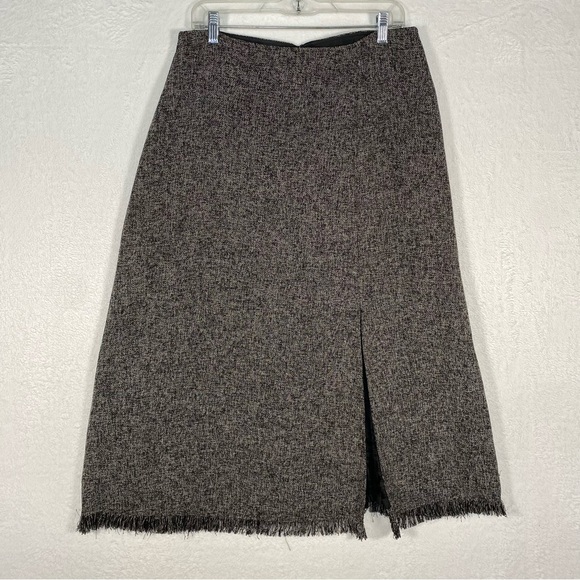 North Midi Skirt Size 12 High‎ Rise Gray Fringe Hem - Picture 1 of 12